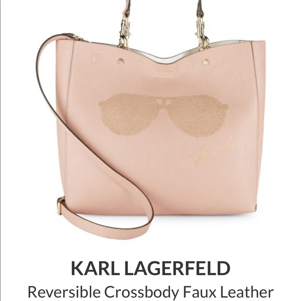NWOT Karl Lagerfield reversible tote/crossbody